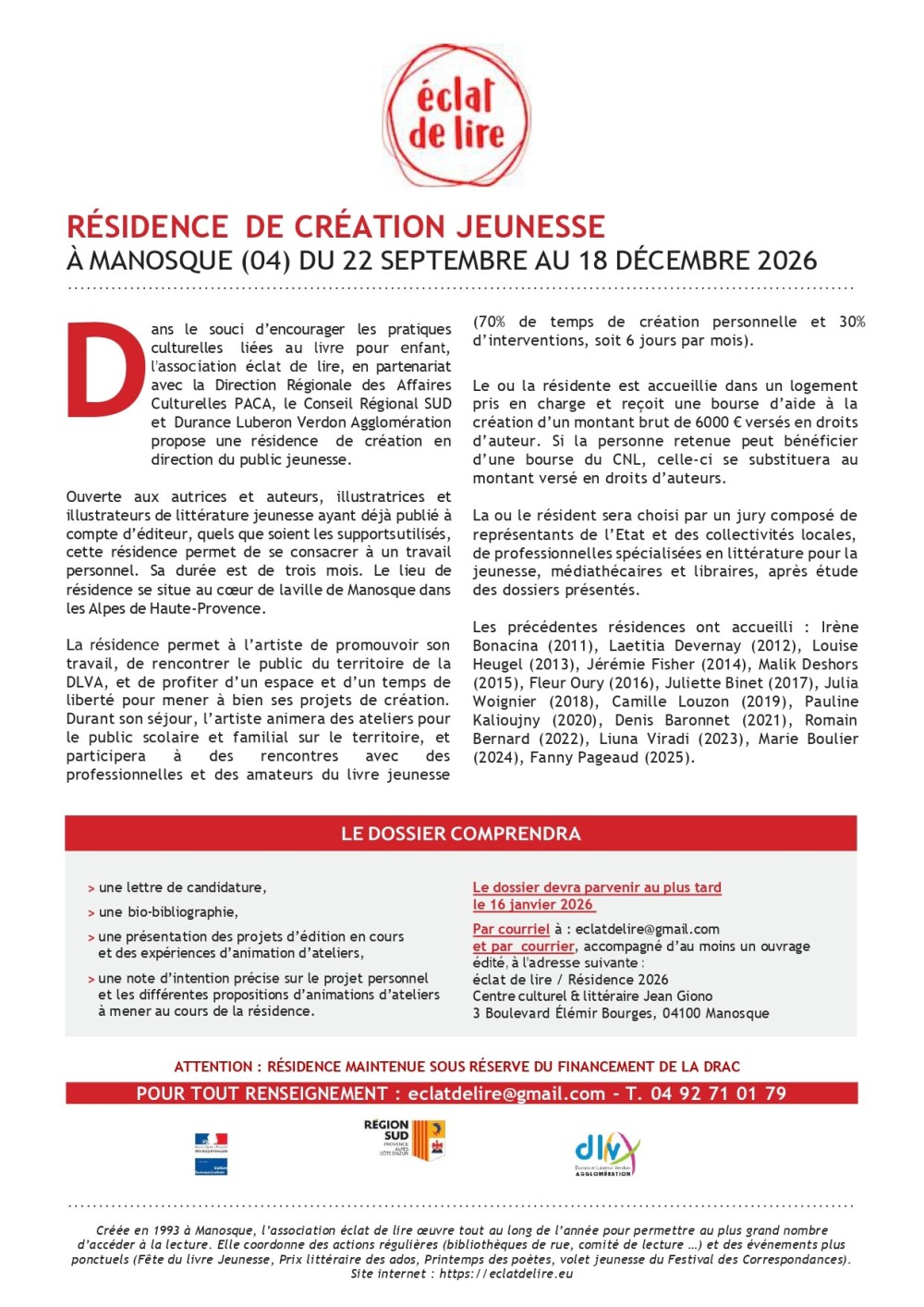 APPEL À RÉSIDENCE 2026 ! GO !